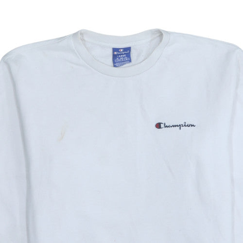 Champion Women’s White Cotton Pullover Sweatshirt Size L