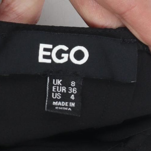 EGO Women’s Black Size 8 Halter Bodycon Party Dress