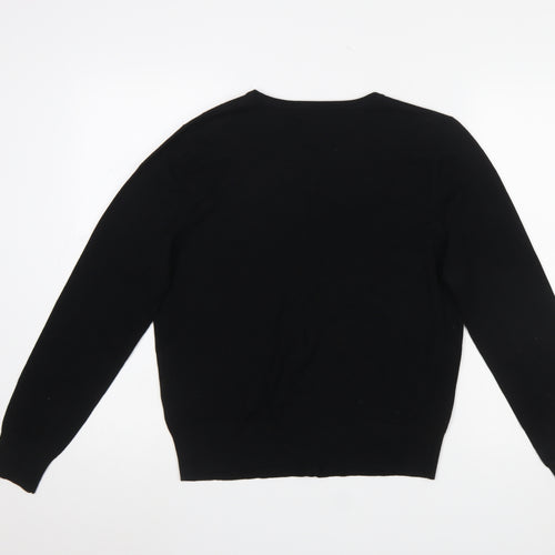 Cable & Gauge Women's Black Embroidered Button Cardigan M