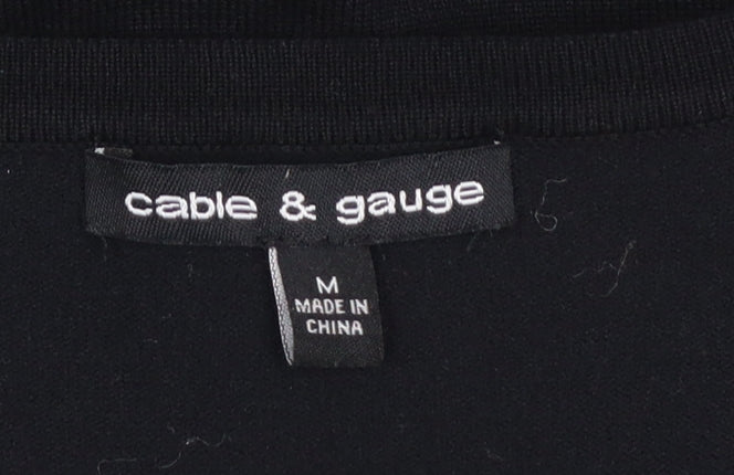 Cable & Gauge Women's Black Embroidered Button Cardigan M