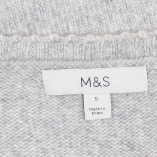 Marks and Spencer Women’s Grey Wool Blend V-Neck Cardigan Size S