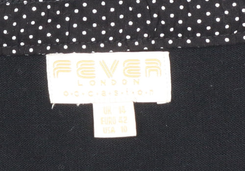 Fever London Women's Black Cardigan Size 14 Scoop Neck Lightweight Knit