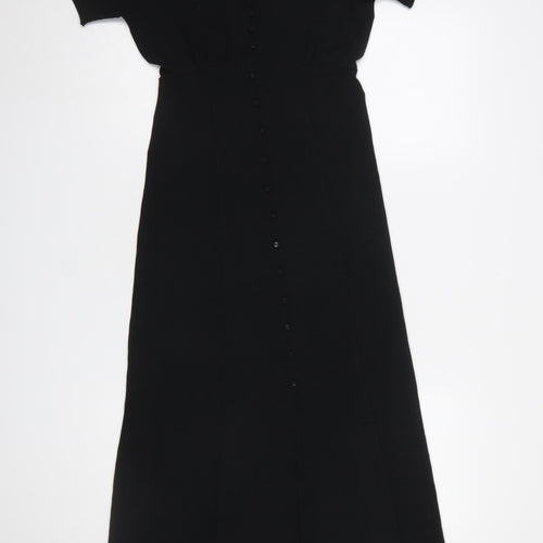 New Look Women Black Midi Fit & Flare Dress Size 6