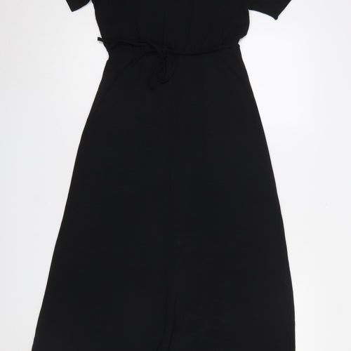 New Look Women Black Midi Fit & Flare Dress Size 6