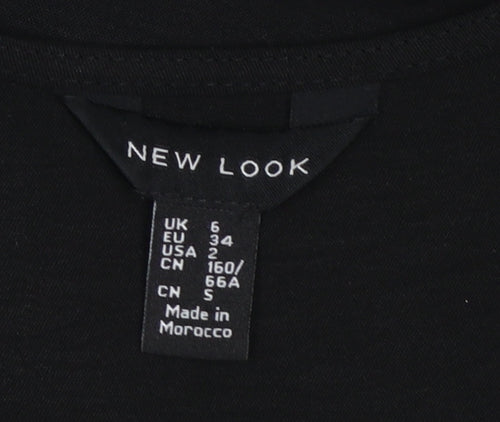 New Look Women Black Midi Fit & Flare Dress Size 6