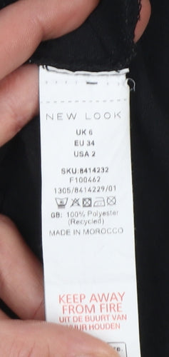 New Look Women Black Midi Fit & Flare Dress Size 6