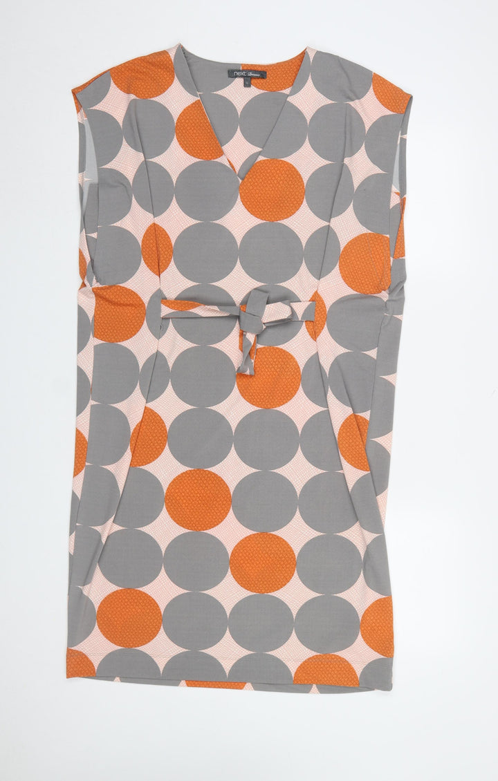 Next Women’s Multicoloured Shift Dress Size 12 V-Neck Sleeveless