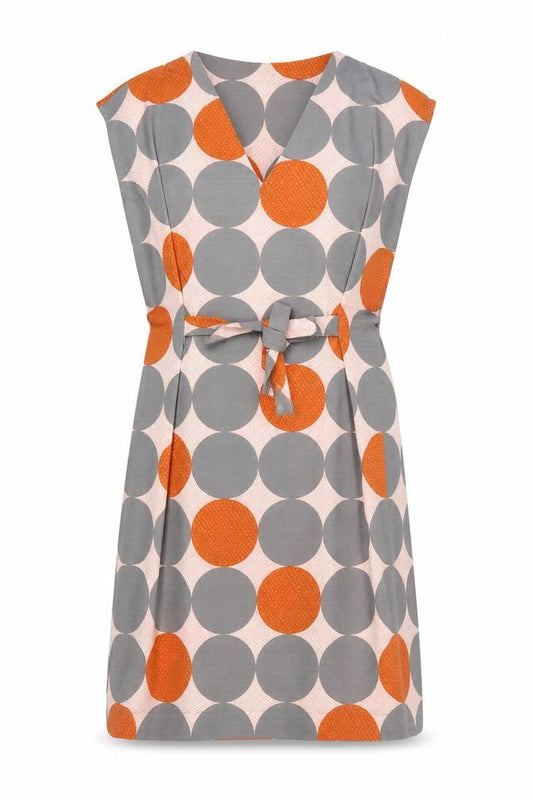 Front view of Next Women’s Multicoloured Shift Dress, size UK 12, V-Neck Sleeveless