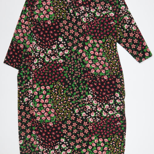 Topshop Women’s Multicoloured Floral Shift Dress Size 16