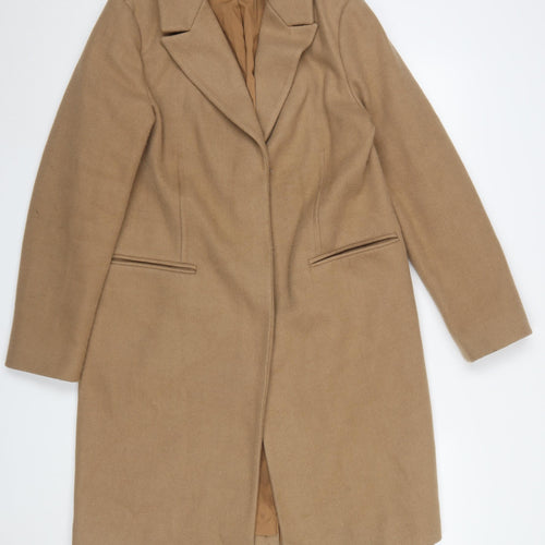 Marks and Spencer Women's Beige Wool Overcoat Size 12