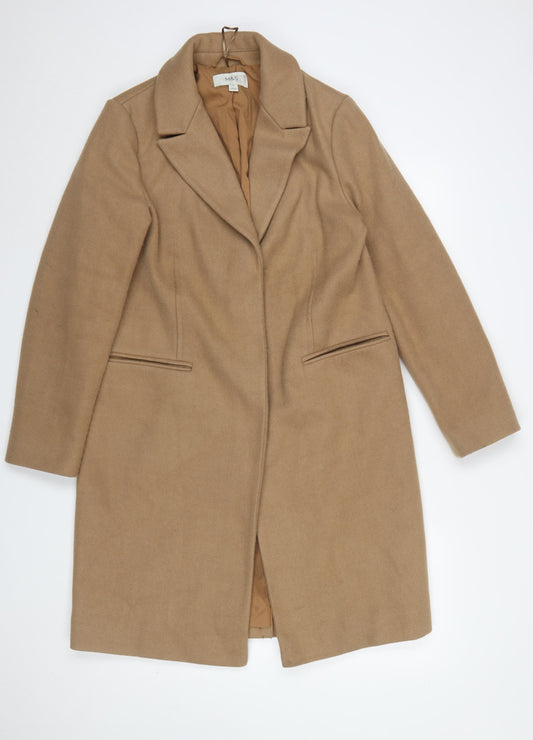 Marks and Spencer Women's Beige Wool Overcoat Size 12
