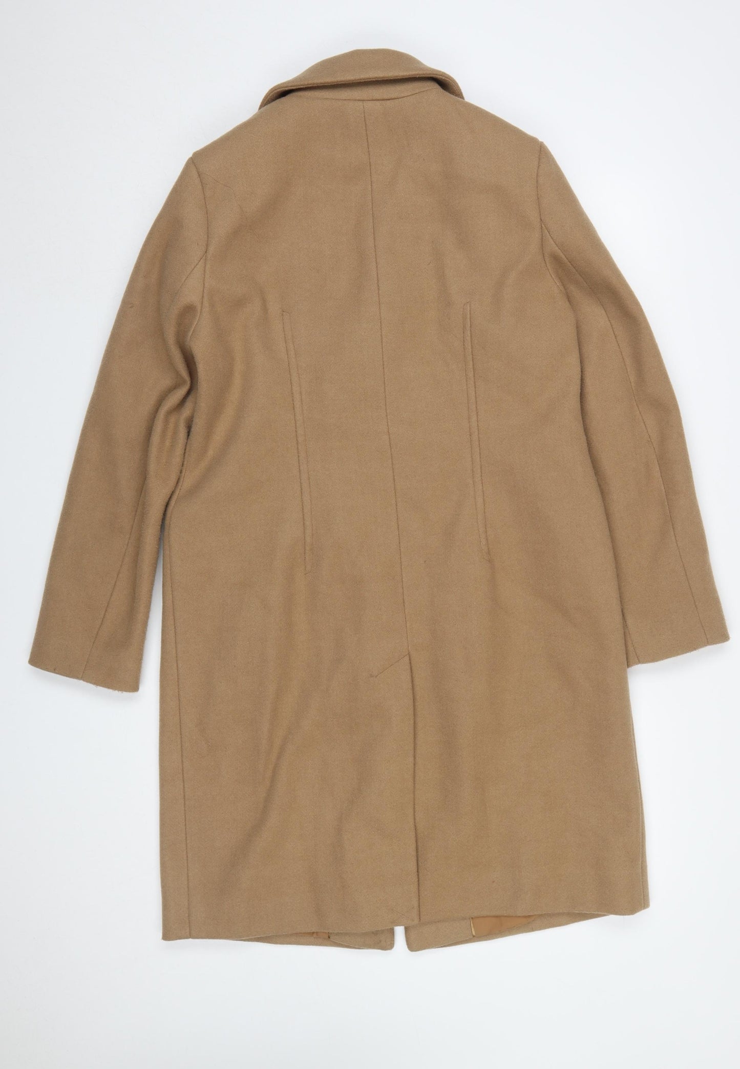 Marks and Spencer Women's Beige Wool Overcoat Size 12