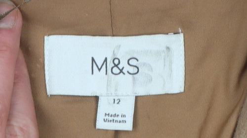 Marks and Spencer Women's Beige Wool Overcoat Size 12