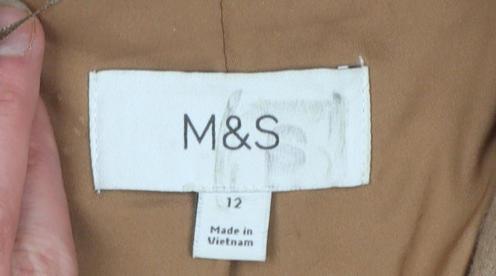 Marks and Spencer Women's Beige Wool Overcoat Size 12