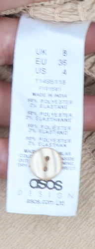 ASOS DESIGN Women’s Beige Smocked Ruffle Mini Dress Size 8