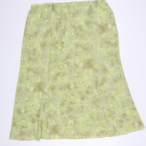 Windsmoor Womens Green Floral A-Line Midi Skirt Size 18