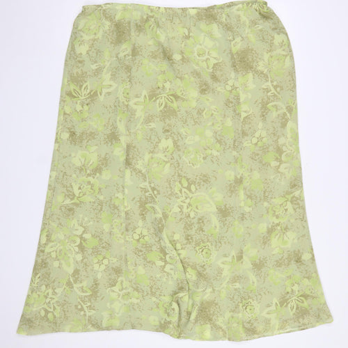 Windsmoor Womens Green Floral A-Line Midi Skirt Size 18