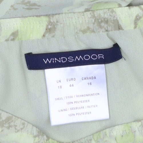 Windsmoor Womens Green Floral A-Line Midi Skirt Size 18