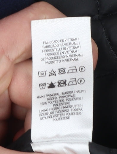 Primark Women's Blue Long Hooded Duffle Coat Size 4 Polyester