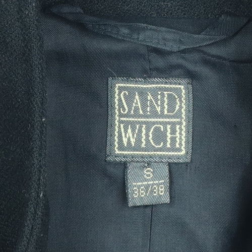 Sandwich Womens Black Mid-Length Polyester Overcoat Size 12