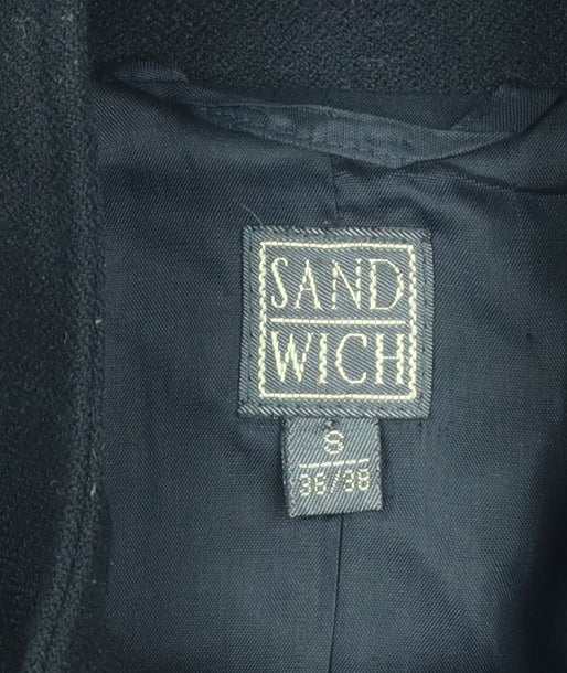 Sandwich Womens Black Mid-Length Polyester Overcoat Size 12