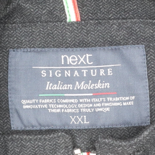 Next Men's Black 2XL Italian Moleskin Military Jacket