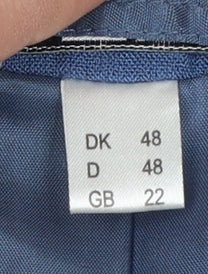 Whimsy Womens Blue Single Breasted Linen Look Suit Jacket Size 22