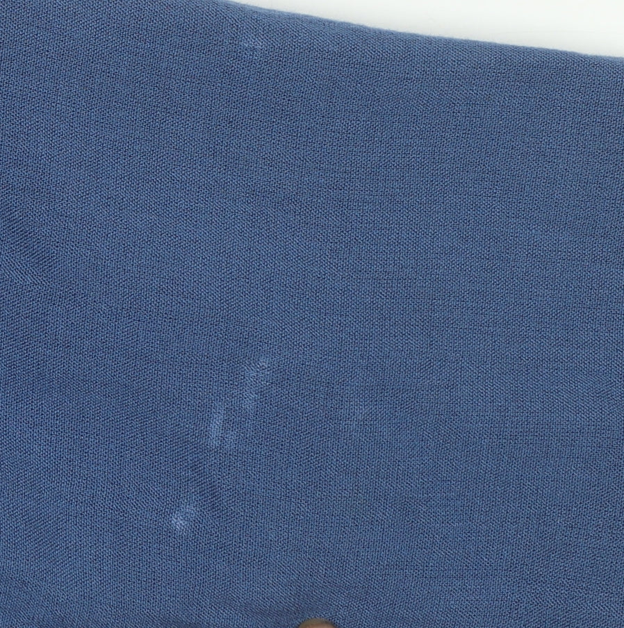 Whimsy Womens Blue Single Breasted Linen Look Suit Jacket Size 22