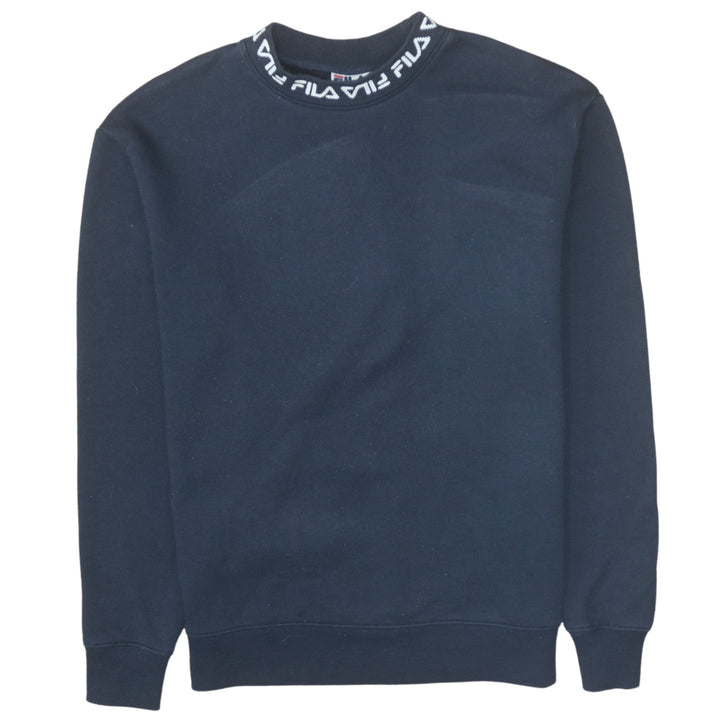 Fila Men's Blue Crew Neck Logo Sweatshirt Medium Regular Fit