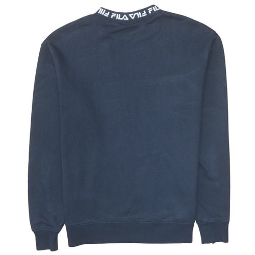 Fila Men's Blue Crew Neck Logo Sweatshirt Medium Regular Fit