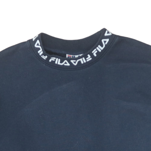 Fila Men's Blue Crew Neck Logo Sweatshirt Medium Regular Fit