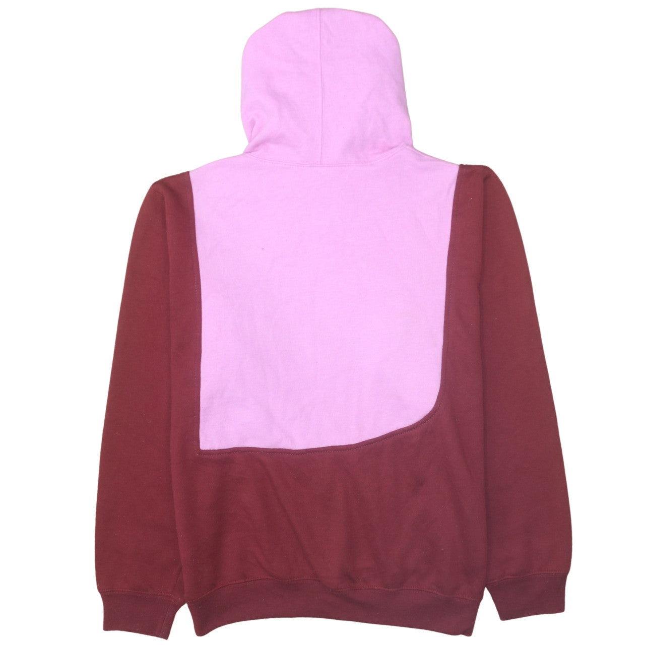 GAP Womens Pink Burgundy Pullover Hoodie Size L Colourblock Logo Sweatshirt