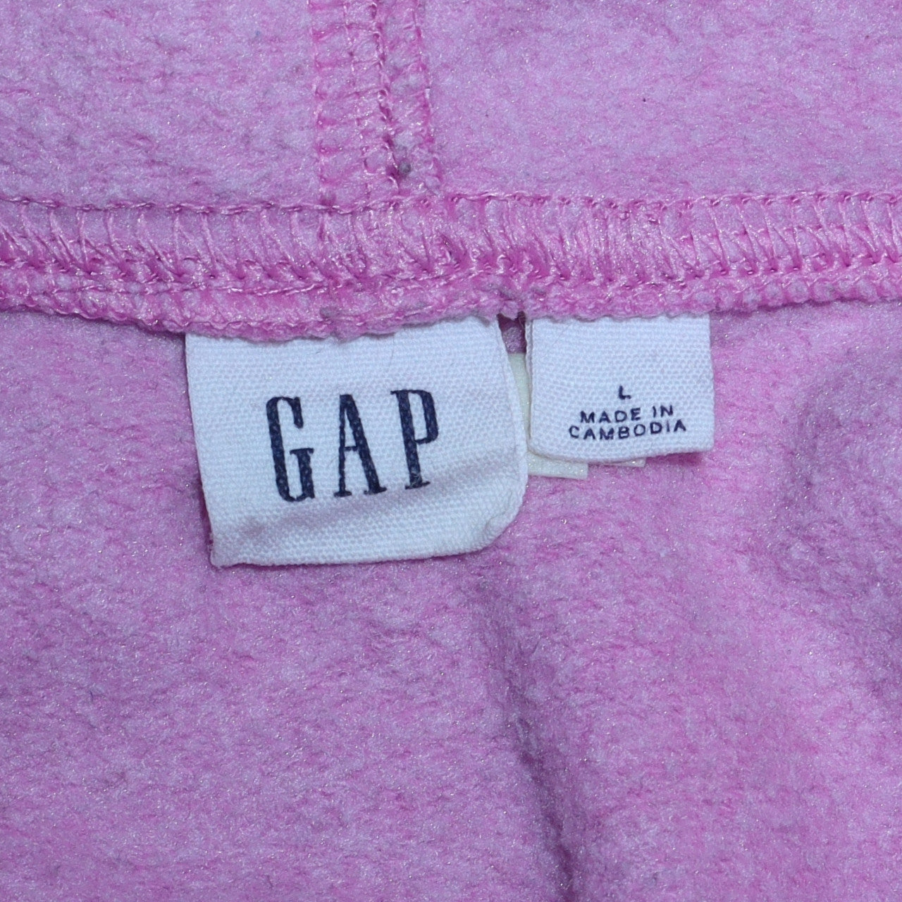 GAP Womens Pink Burgundy Pullover Hoodie Size L Colourblock Logo Sweatshirt