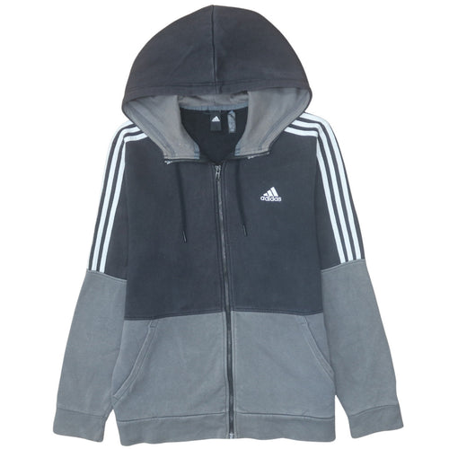 Adidas Men’s Black Full Zip Hoodie M Sports Fleece Sweatshirt