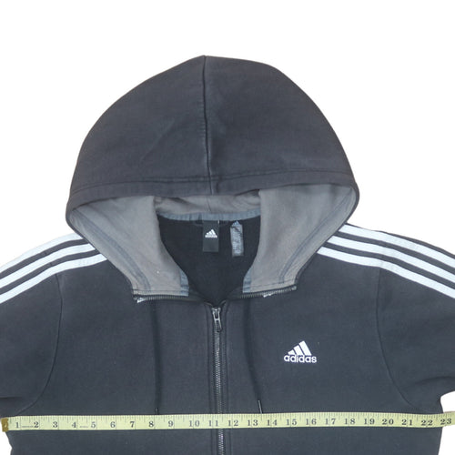 Adidas Men’s Black Full Zip Hoodie M Sports Fleece Sweatshirt