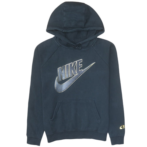 Nike Men's Blue Pullover Hoodie M Fleece Logo Sportswear
