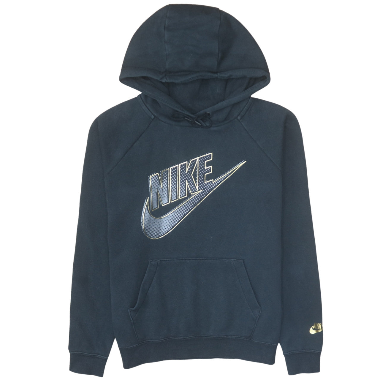 Nike Men's Blue Pullover Hoodie M Fleece Logo Sportswear