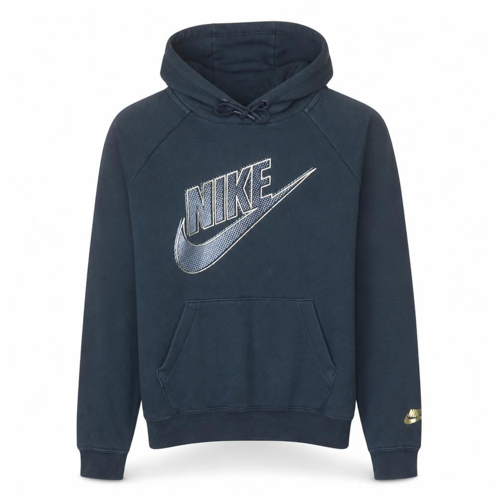 Nike Men's Blue Pullover Hoodie M Fleece Logo Sportswear