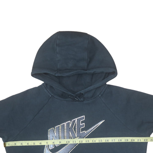 Nike Men's Blue Pullover Hoodie M Fleece Logo Sportswear