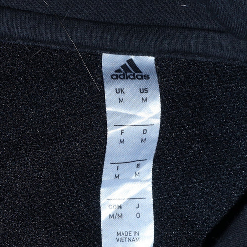 Adidas Men's Black Pullover Hoodie M Regular Fit Sports Fleece