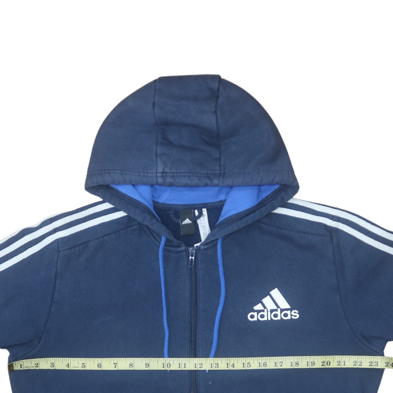 Adidas Men's Blue Full Zip Hoodie Size L Sports Fleece Jacket