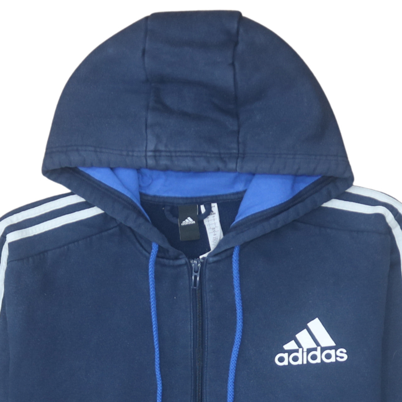 Adidas Men's Blue Full Zip Hoodie Size L Sports Fleece Jacket