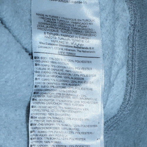 Nike Mens Grey Pullover Hoodie M Long Cotton Blend Classic Fit
