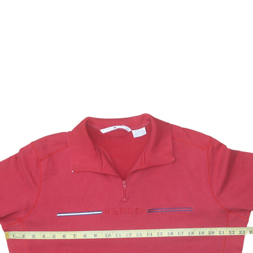 Tommy Hilfiger Men's Red XL 1/2 Zip Cotton Sweatshirt