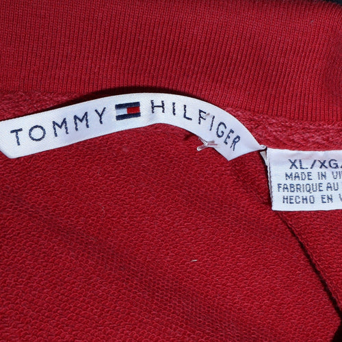 Tommy Hilfiger Men's Red XL 1/2 Zip Cotton Sweatshirt