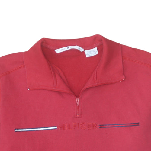 Tommy Hilfiger Men's Red XL 1/2 Zip Cotton Sweatshirt
