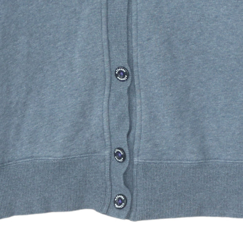Ellesse Women Grey Button Hoodie Size 16 Cotton Blend Sportswear