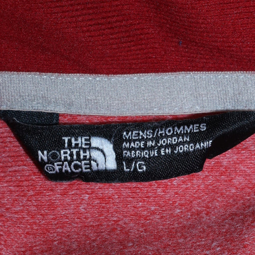 The North Face Men's Red Full Zip Fleece Jacket Size L Hiking
