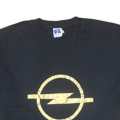 Russell Mens Black Opel Logo Graphic T-Shirt Size L