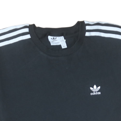 Adidas Women's Black 3-Stripes T-Shirt Dress Size 14 Cotton